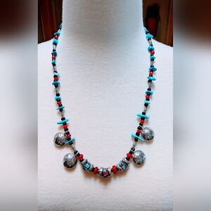 Native American Navajo Inspired Unique 24" Handmade Beaded Necklace